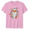 Floral Reading Ghost Unisexs TShirt Reading Halloween Halloween Gift For Her