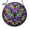 Horror Party Atmosphere Supplies Retro Halloween Pendant, Ghost/Bat/Spider Web/Pumpkin Head Print, Acrylic Disc Wall Decor Vintage Hanging Ornament