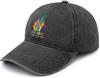Everyone Is Welcome Rainbow Hands Baseball Cap Distressed Washed Adjustable Casual Polyester Hat for Adults