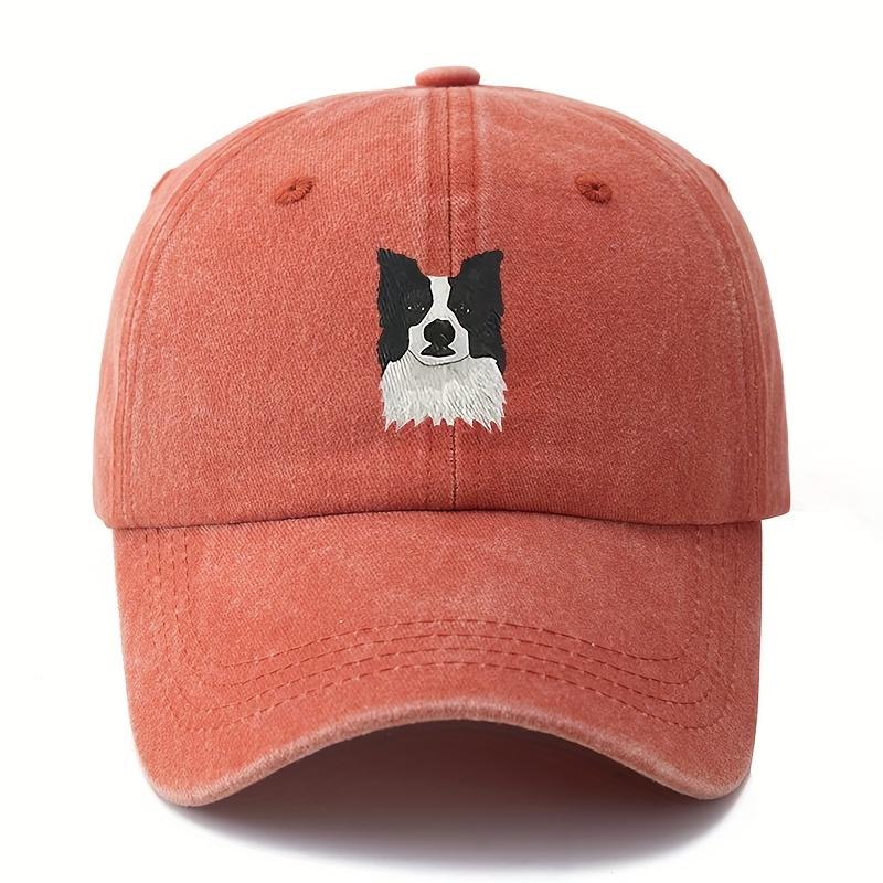 Printed Cute Border Collie Dog Baseball Cap Retro Outdoor Light Curved Brim Cap Truck Driver Hat Holiday Camping