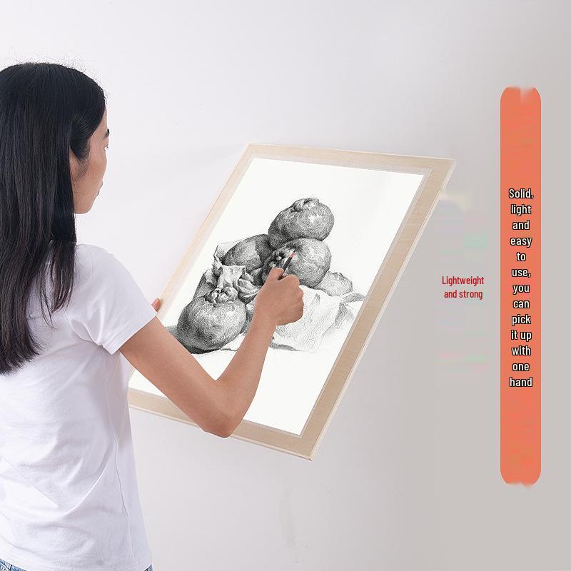8K4 Sketch Drawing Board with Wooden Handle and Solid Mahogany Edge - Ideal for Quick Sketches and Studio Art.