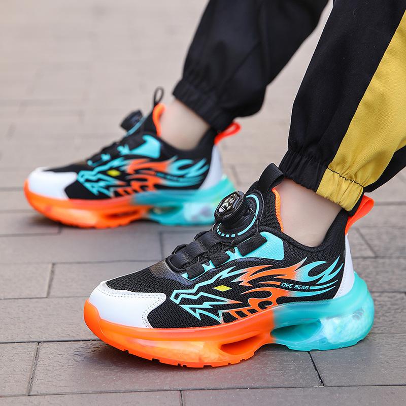 519 students 2025 new button shoes children's sports shoes medium and large children boys soft sole thick sole non-slip and breathable