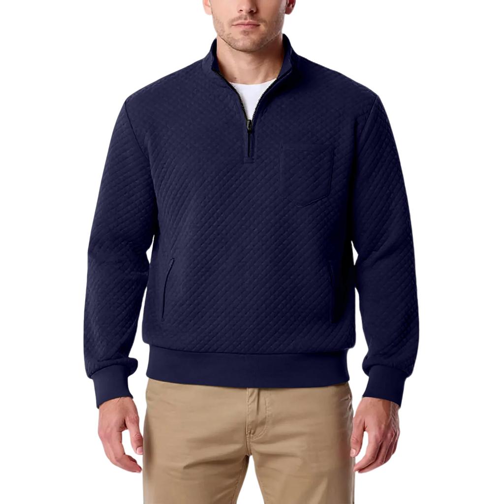 Men's Stand Up Collar Sweatshirt With  Zipper Casual Design