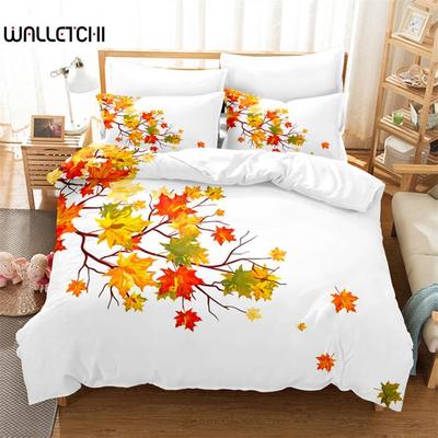Leaf Queen Bedding Set Maple Leaf Duvet Cover Set Bedding Digital Printing Bed Linen King Size Duvet Cover Set Bedding Set