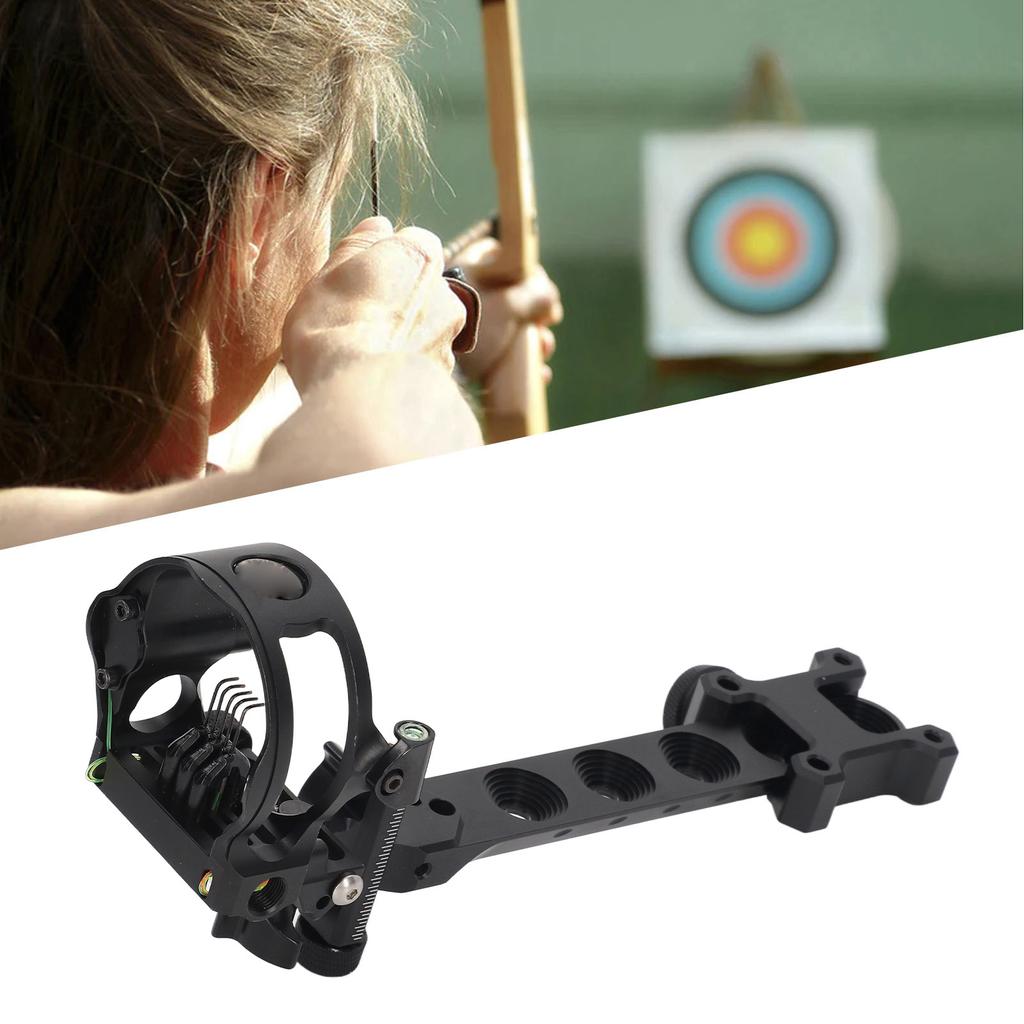 Bow Target Sight 5 Pins with Retina Function Aluminium Alloy Archery Sight for Outdoor Hunting Shooting