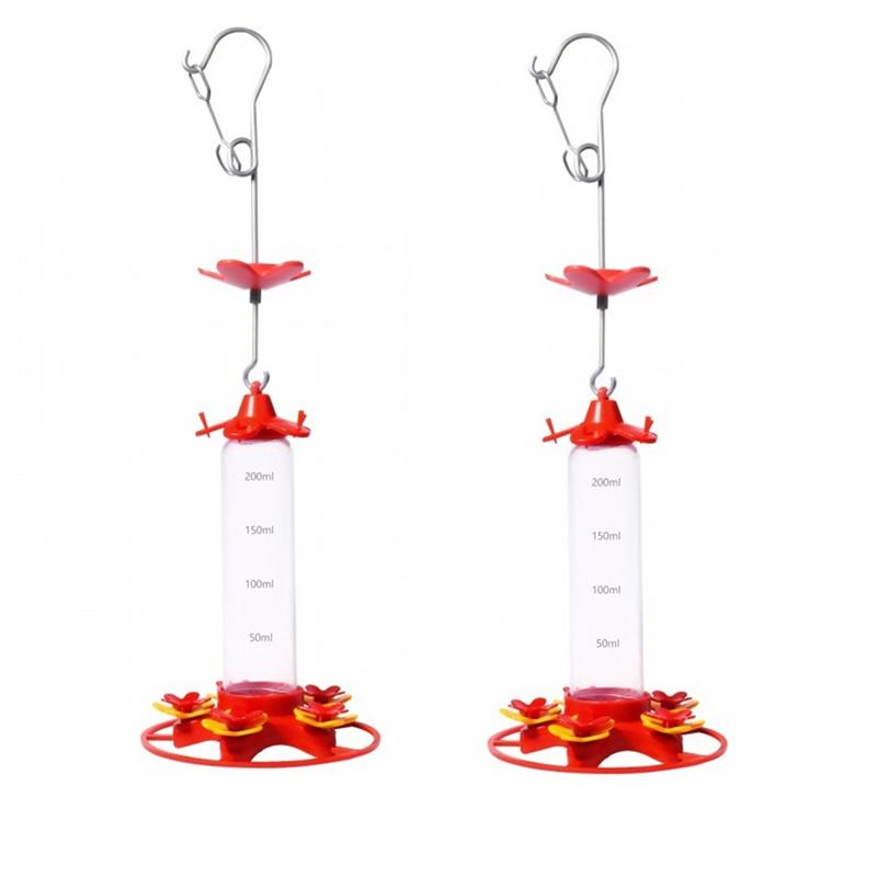 

Хорошо-2 шт. Кормушка для птиц 200 мл Пластиковые кормушки для улицы, со встроенной защитой от муравьев-Круглая жердочка с 5 отверстиями для кормления Простота в использовании