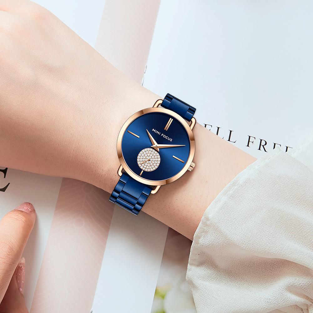 Light Luxury Diamond Set Women's Watch Simple Sun Pattern Waterproof Steel Belt Women's Watch