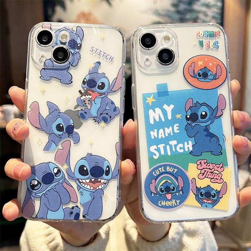 Cute Stitch is suitable for Apple 16promax mobile phone case iphone15 new 14plus couple 13 cartoon