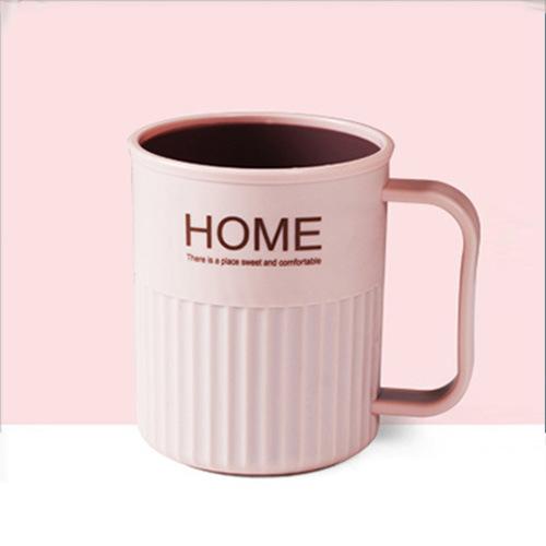 Two-color mouthwash cup household brushing cup washing cup couple simple toothbrush cup hit color ribbon handle tooth cylinder