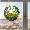 Stained Art DIY 2D Flat Acrylic Hanging Diamond Art Set 24x24cm Double Side Print Single-Sided Rhinestone for Adults Home Decor