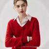 Meng Yi Women's Thick Cable Knit Cashmere V-Neck Sweater - Slimming, Elegant, Loose Fit for Autumn/Winter