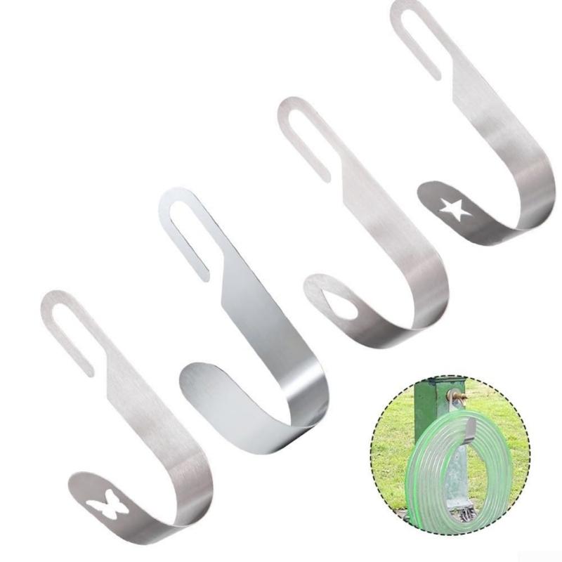 Heavy Duty Water Hose Holder Garden Hose Hanger Multifunction Easy Use Space Saving Stainless Steel for Garden Hose