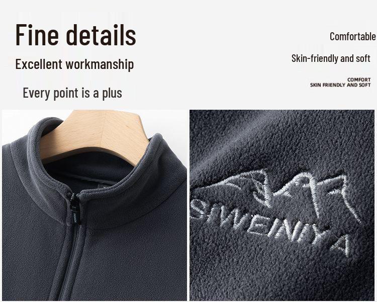 Hochwertiger dicker Reißverschluss-Cardigan-Pullover aus Fleece für Herren für Herbst/Winter