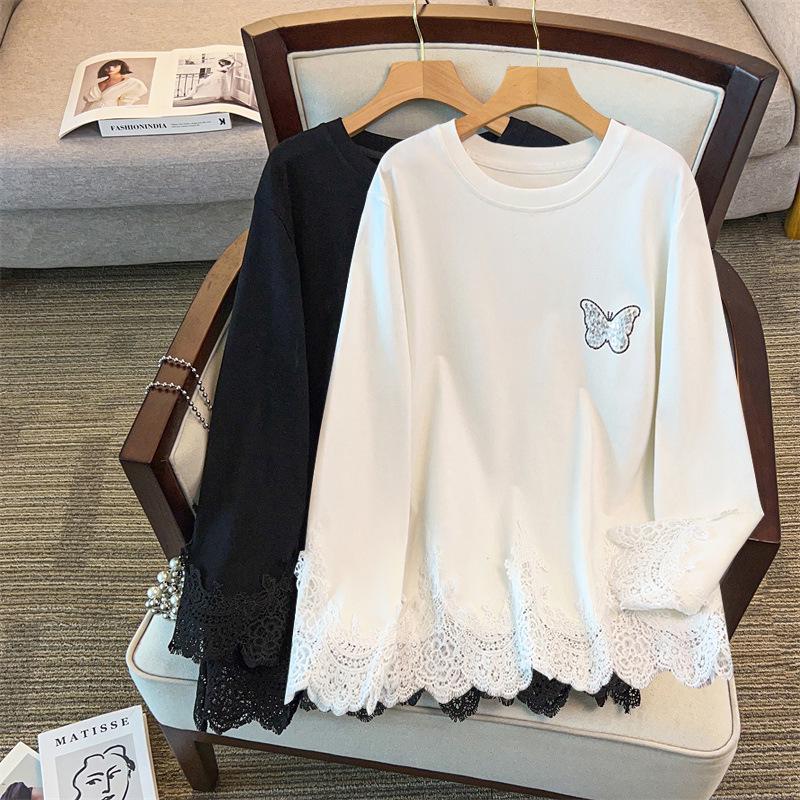 

Plus Size Women s Round Neck Loose Knit Top, Bust 150-160, Mid-Length, 200/300 Jin 5XL