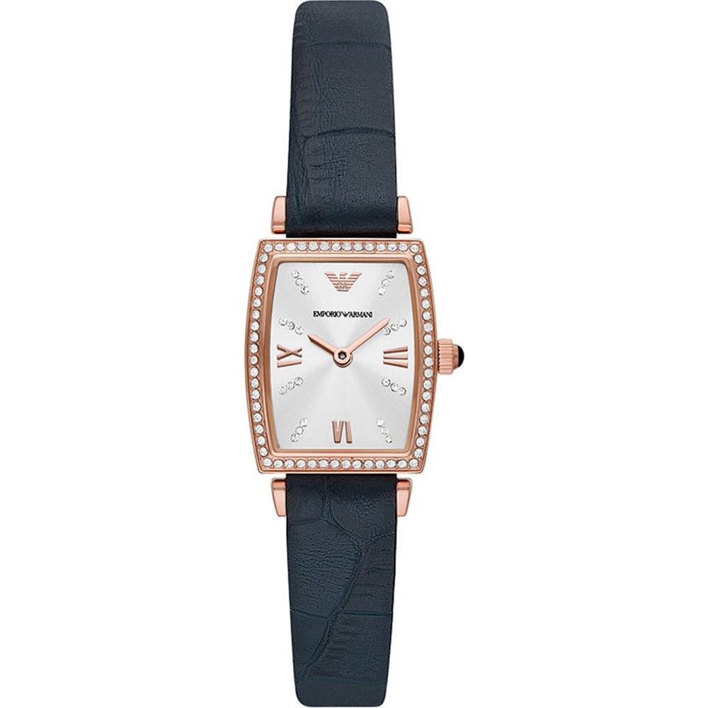 

Emporio Armani Gianni T-Bar Silver Dark Blue Leather Ladies Quartz Watch AR11469 серебряный