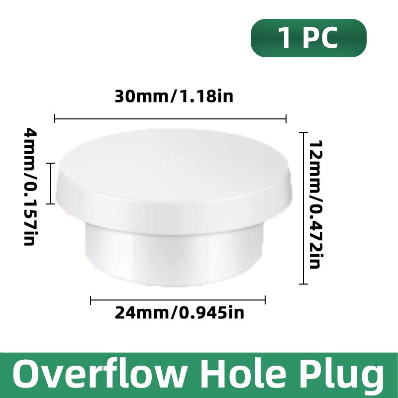 Overflow Ring Plug  Overflow Hole Plug Silicone Sink Overflow Cap Round Overflow Cover White Oval Trim