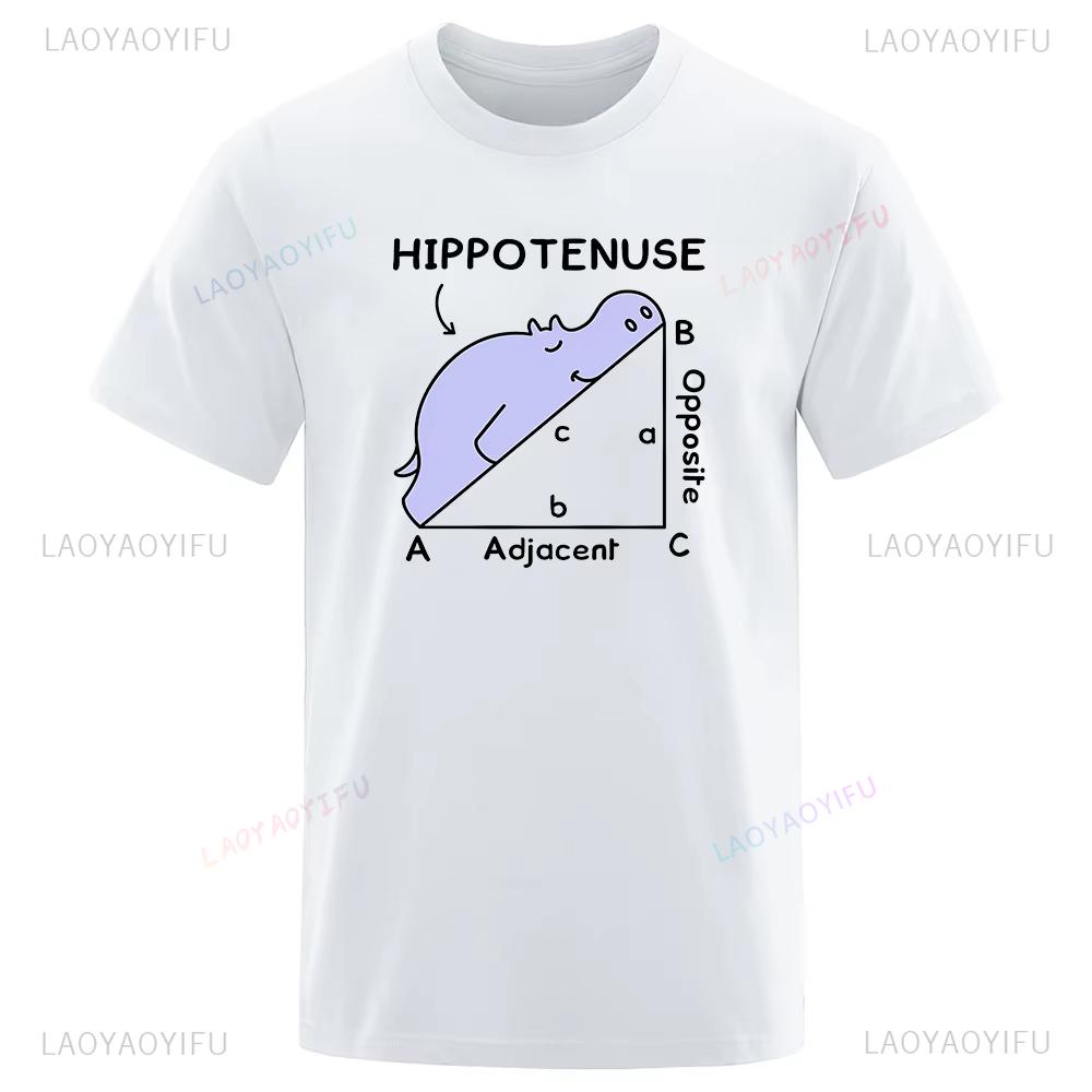 Hippotenuse Opposite Adjacent Funny Printed Men Women Printed TShirts Trigonometric Functions Cotton Short Sleeve Streetwear Tee