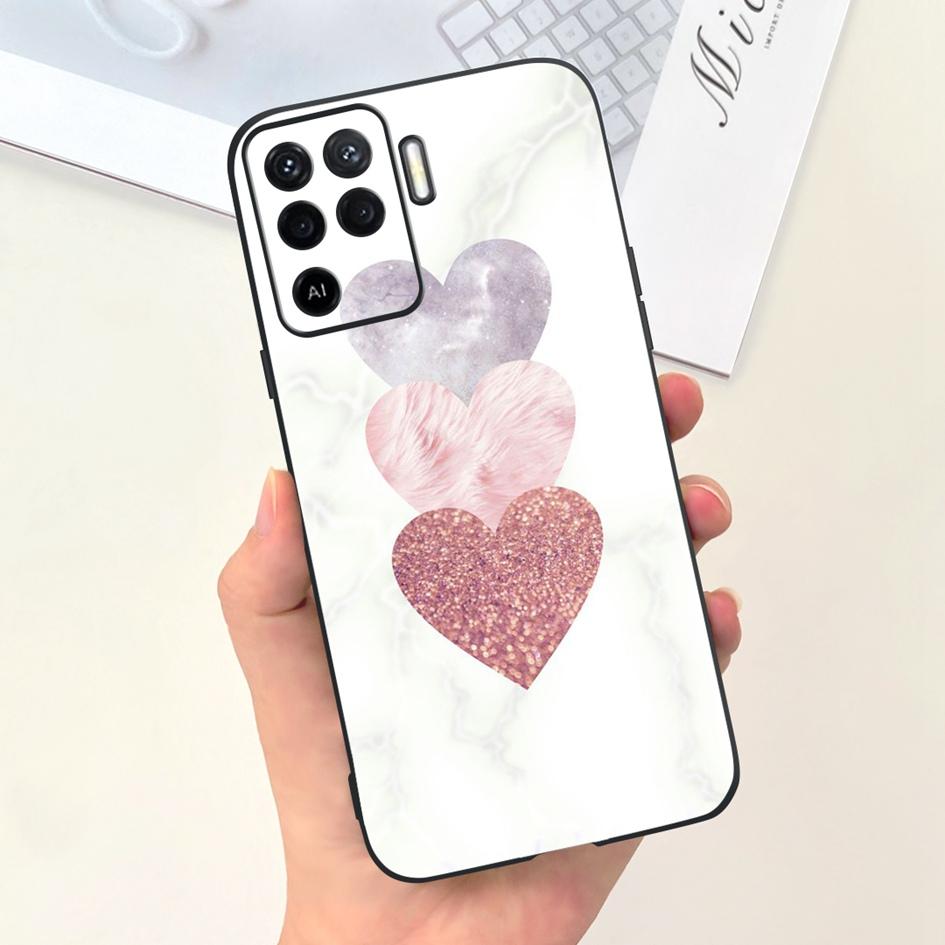 For OPPO Reno 5 Lite Case CPH2205 Popular Flower Soft Silicone Back Cover For OPPO A94 5G CPH2211 A 94 Reno 5Z Reno5 Lite Bumper