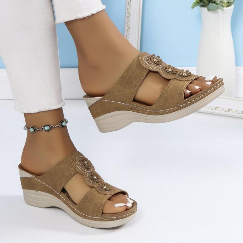 Fashion Women Slippers Summer Retro Platform Slip on Wedge Sandals Soft Heeled  Indoor Slippers Women Casual Comfortable Slides Women