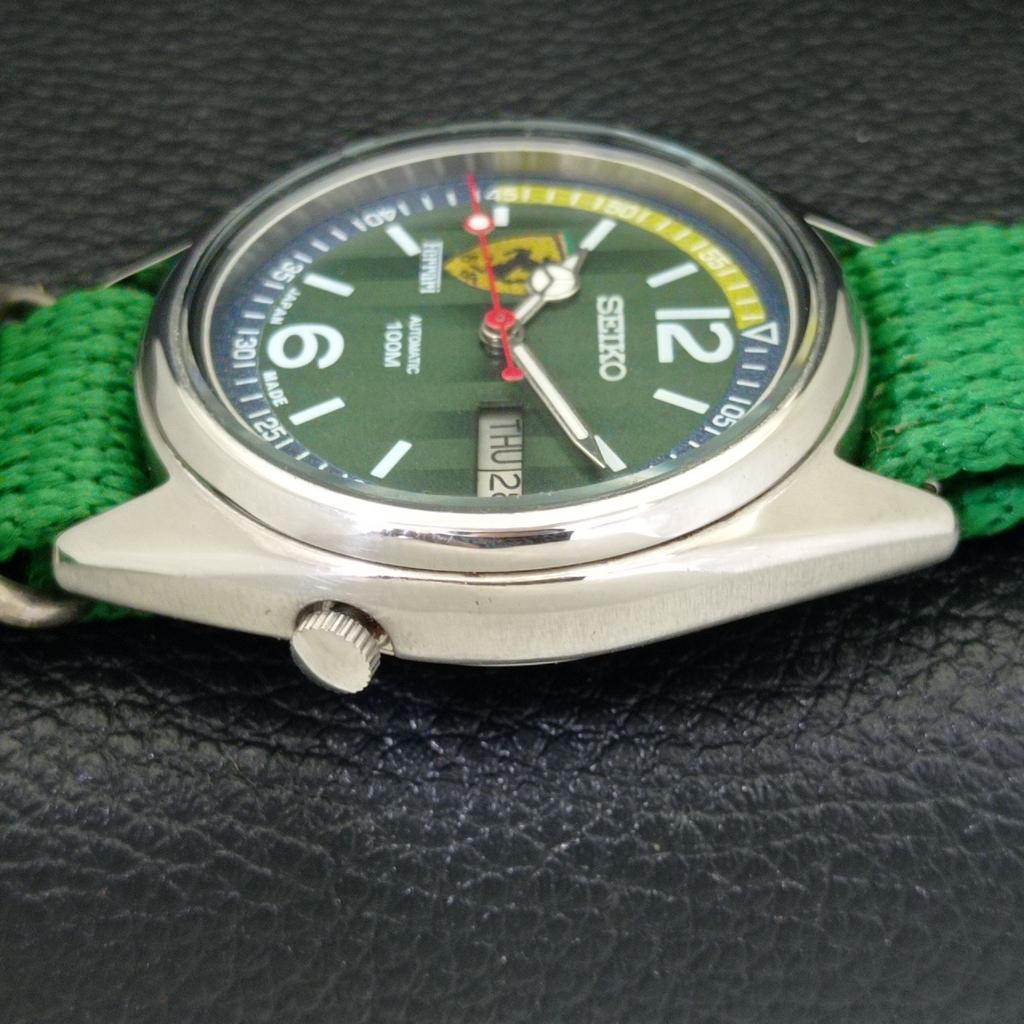 VINTAGE SEIKO AUTOMATIC 7009A JAPAN MENS FERRARI DIAL WATCH a700506-5