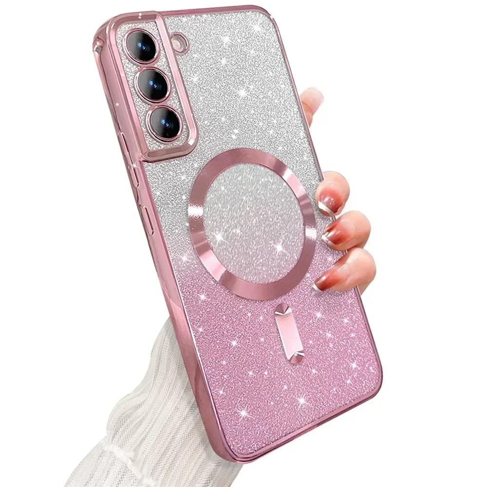 Prechodový trblietavý kryt pre Samsung Galaxy S25 S24FE S23FE S21FE S20FE S20 S21 S22 S23 S24 Plus FE Note20 Ultra Bling Jasný puzdro