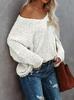 2025 Winter Strick-Lochmuster Pullover: Damen Freizeit Pullover Unifarben Lockerer Schnitt