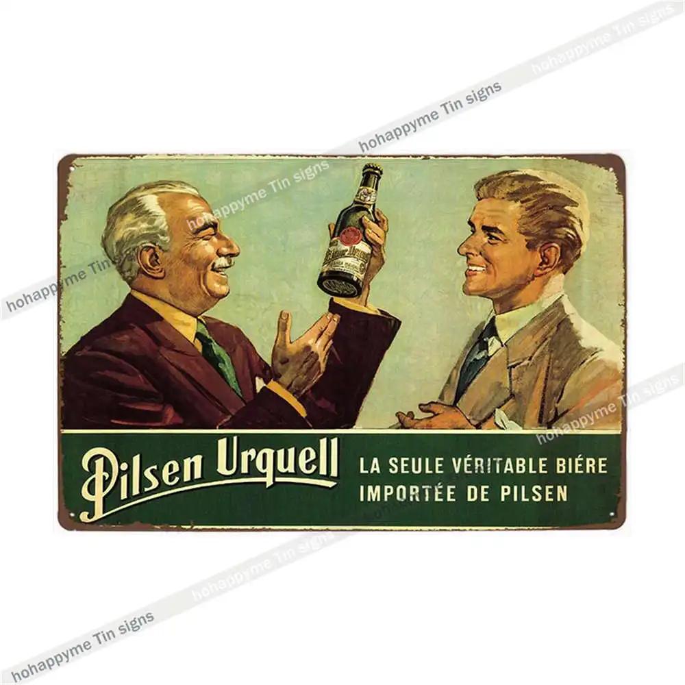 Pilsner Urquell Metal Wall Art Poster Belgium Beer Sign Vintage Bar Man Cave Club Tin Painting Decor Plaque Decoration 20x30cm