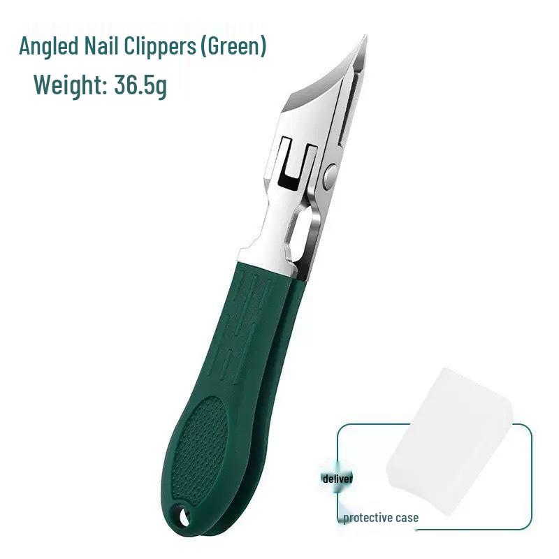 Anti-Splash Sharp Slanted Edge Nail Clippers with Pointed Tip - Large Size for Nail Grooves