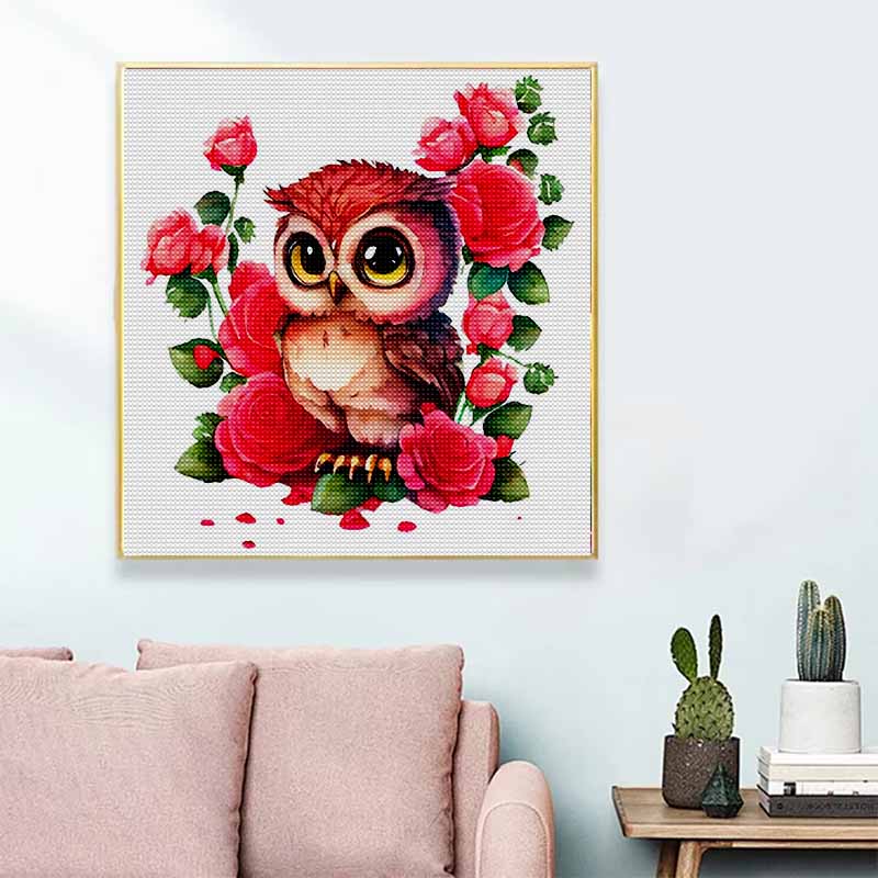 New Arrival 5D DIY Full Circle Diamond Painting "Painted Owl" Embroidery Cross Stitch Home Decor Gift