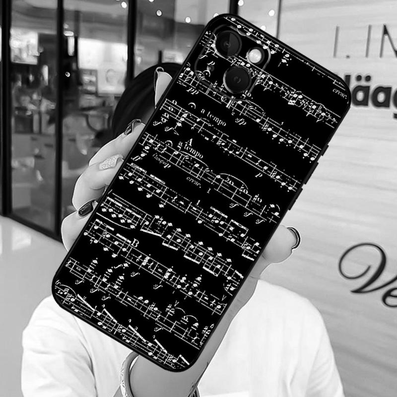 Music Notes Phone Case on For iPhone 13 12 11 14 15 Pro Max 8 7 Plus SE 2020 XR X XS MAX Soft Back Cover