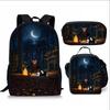 Cool Girls Printing Anime 3Pcs/Set Daily Pack Pupil School Carry Carrier Kid Sweet Outing Backpack Children Birthday Gift