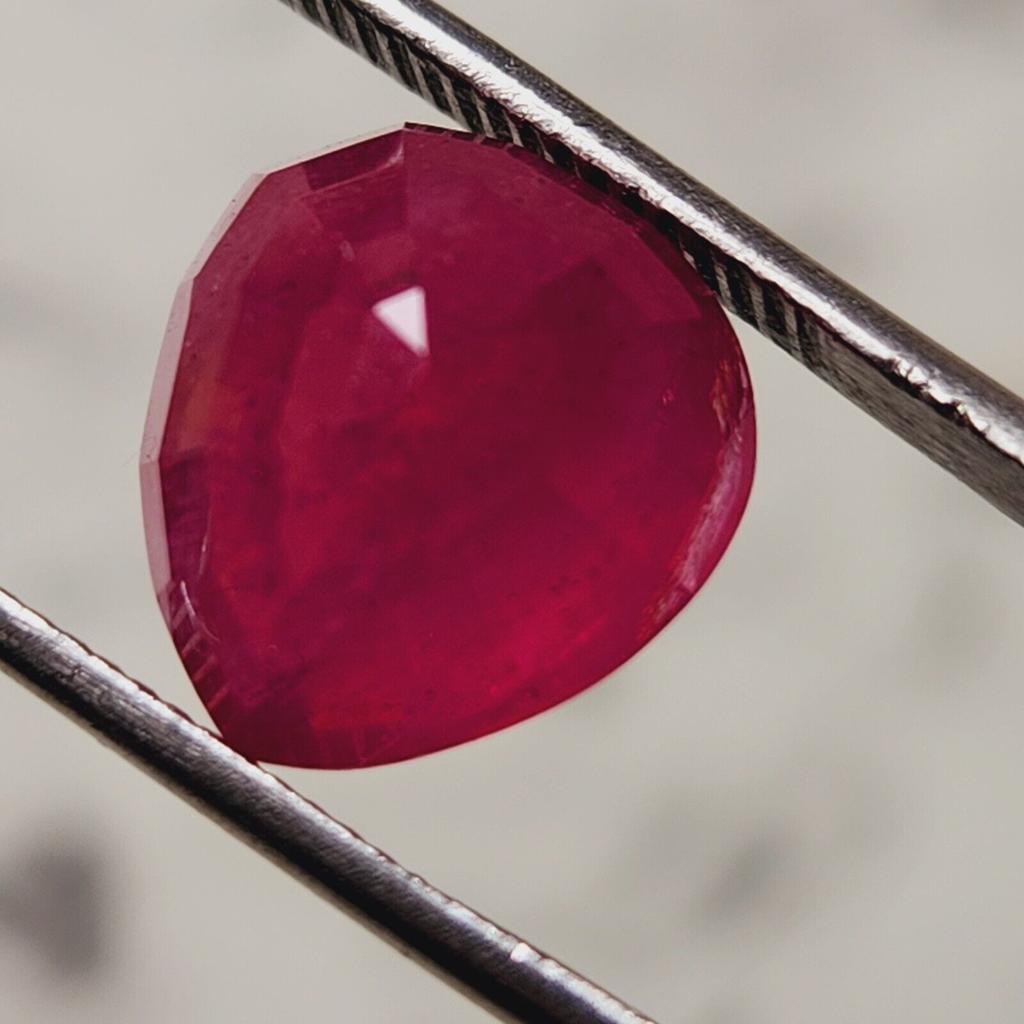 10 Cts Natural Mozambique Red Ruby Heart Shape Certified Heated Gemstone