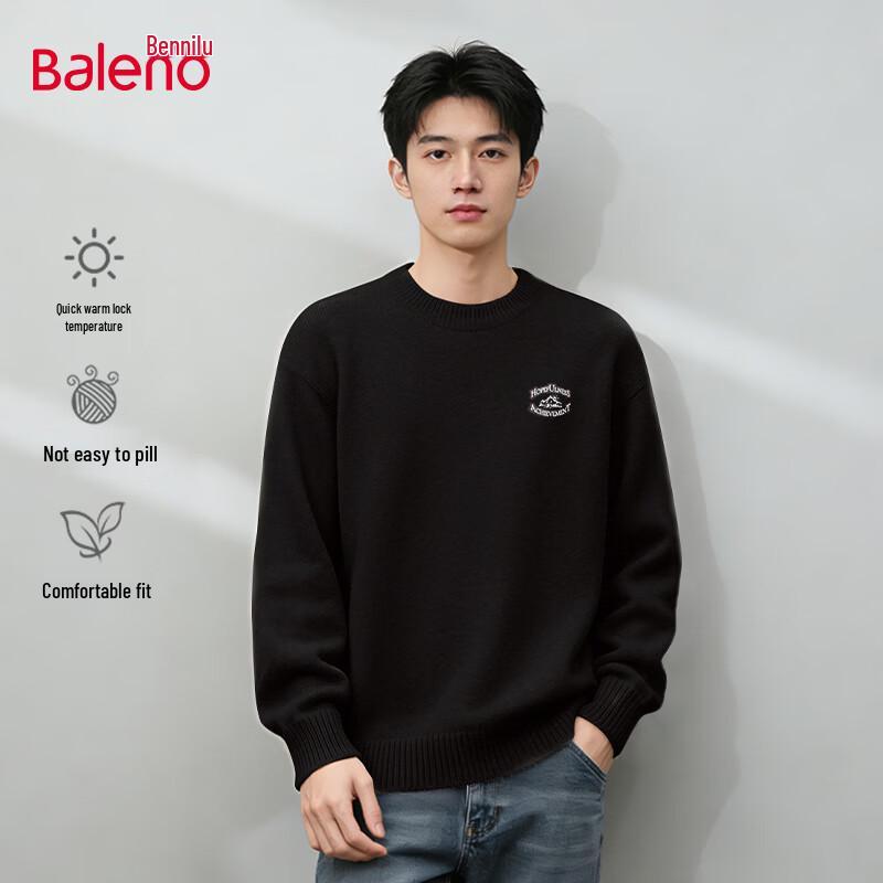 Baleno Men s Fleece-Lined Round Neck Knit Sweater XL