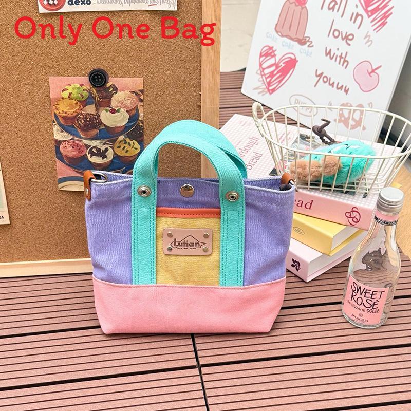 Spring Canvas Bag With Contrast Color Design For Casual Travel And Urban Lifestyle