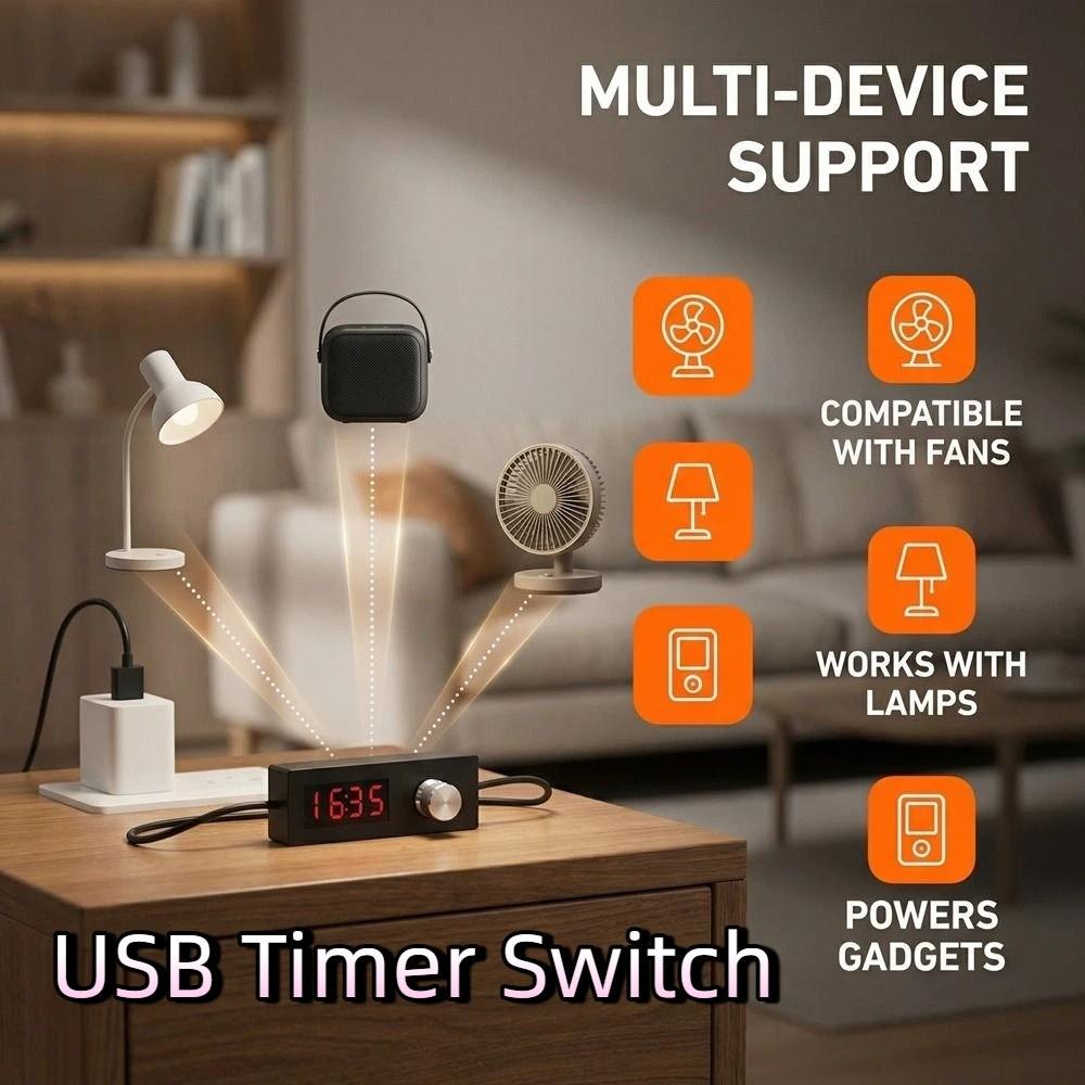 Digital Display Fish Tank USB Timer Switch Efficient Adjustable Timer Timer Switch Cable Portable Countdown Power Off LED Strips