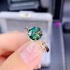 2 Carat 8 Hearts & 8 Arrows PT950 Plated Blue-Green Moissanite Open Ring for Women – Trending Online Bestseller