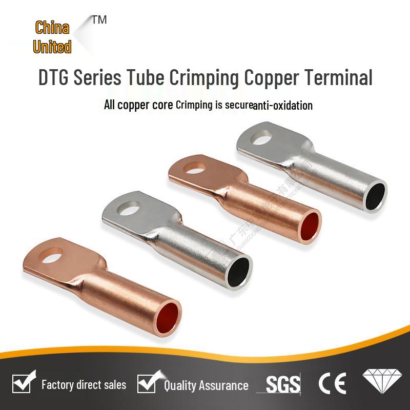 DTG Purple Copper Wire Terminal Connector: Crimp Tube Lug for Electrical Cable.