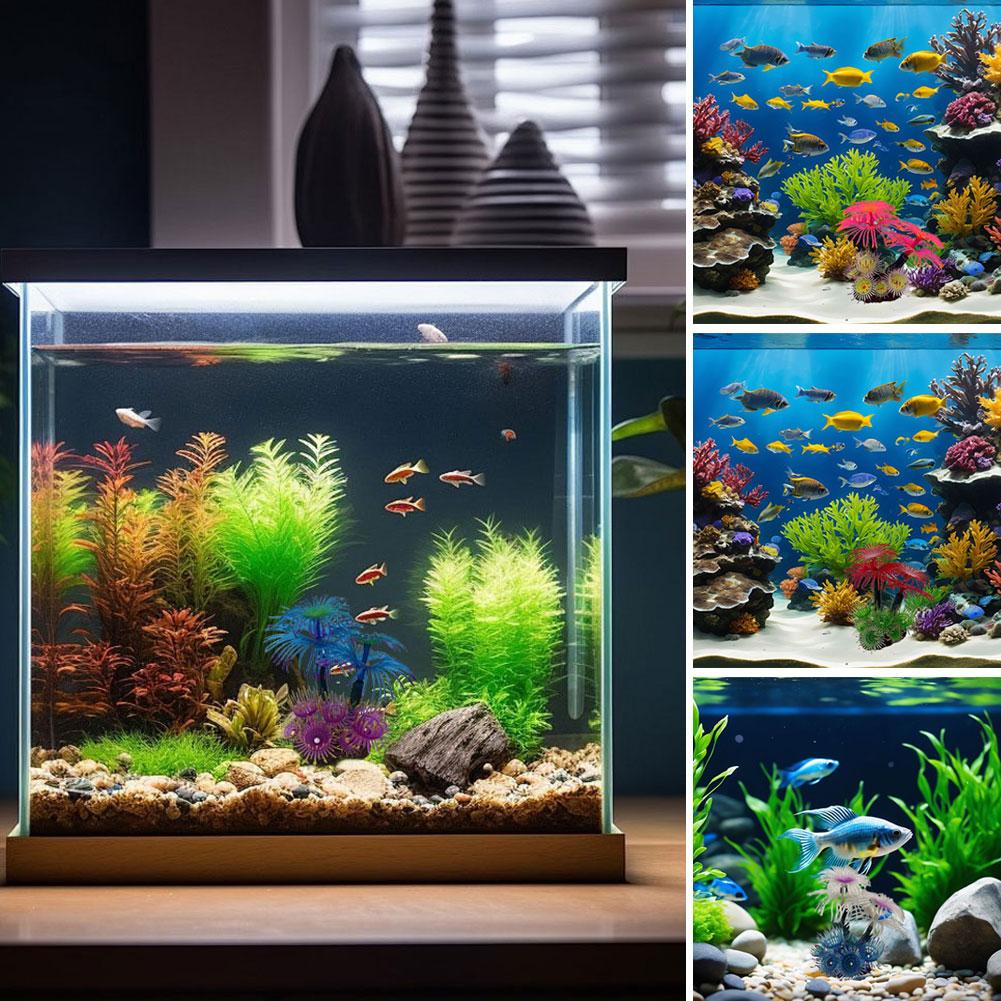 

Artificial Coral Aquarium Fish Simulation Decoration Backgrounds New Aquarium Beautiful Flower Water Plants Landscape U7u8