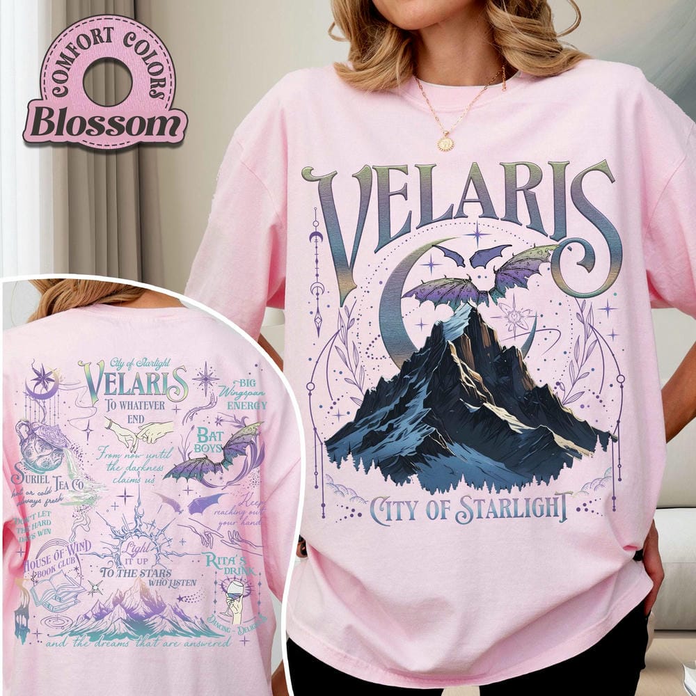 Velaris City of Starlight Two Sided Sweatshirt The Night Court Book Lover Sweater Long Sleeve Fleece Sweatshirt Y2K Streetwear