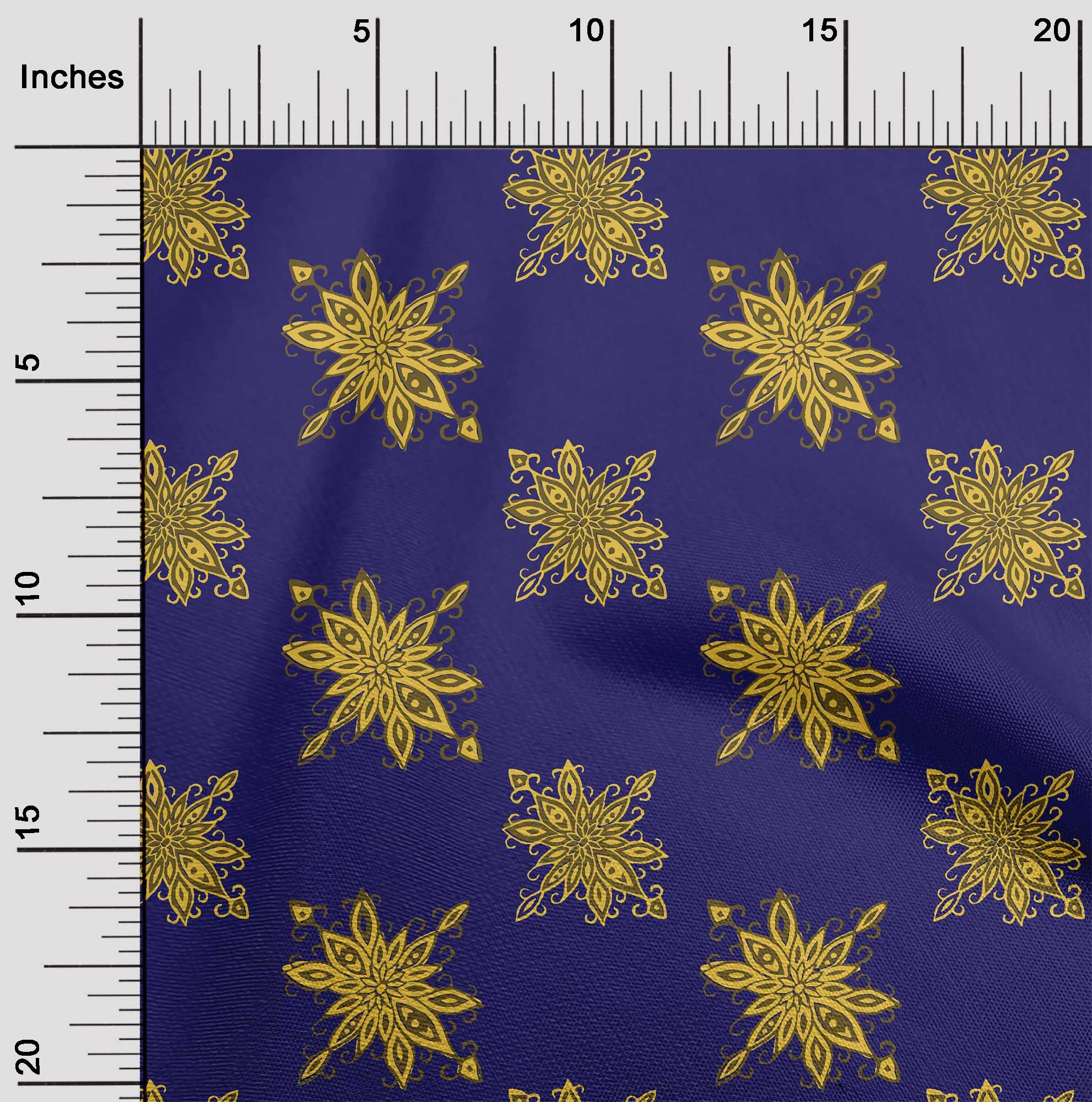 

oneOone Бавовняна гнучка тканина з квітковим принтом BTY шириною 40 дюймів 42 Inch - Viscose Chiffon синій