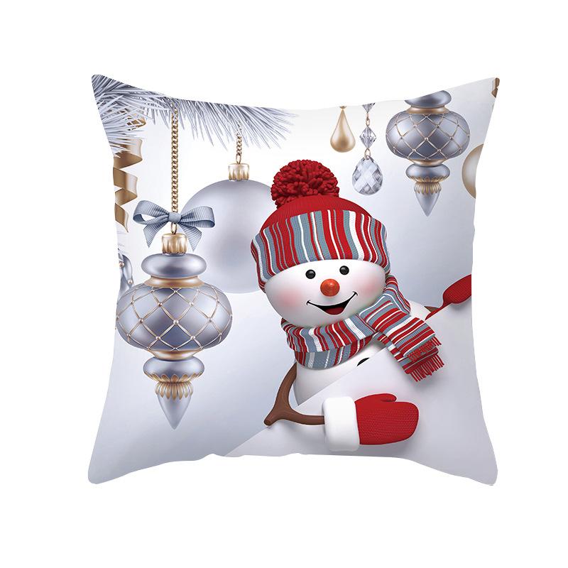 45X45CM Christmas Pillowcase Nordic Home Sofa Cushion Cover Cartoon Anime Printing Office Pillowcase for Home Santa Sofa Ornaments Cushion Cover