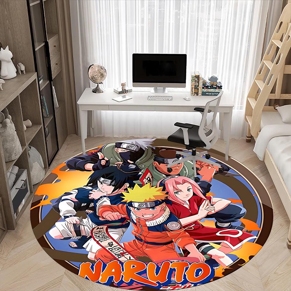1pc Naruto Characters Office Round Area Rug, Under Office Chairs Bedroom Living Room Home Decor, Room Decoa1022160
