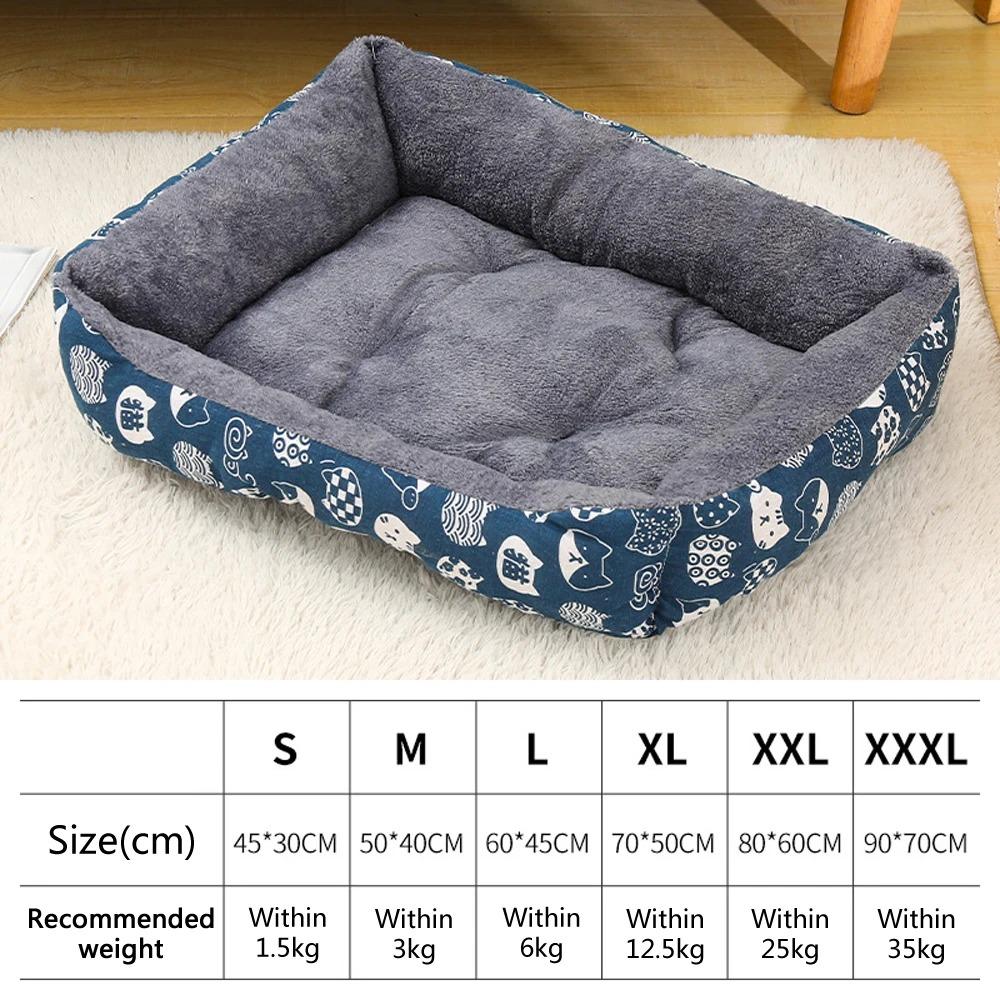 Square Pet Cat Dog Bed Large Cat Kennel Washable Cat Cushion Waterproof Mattress Pet Cushion Medium Large Dogs Pet Supplies