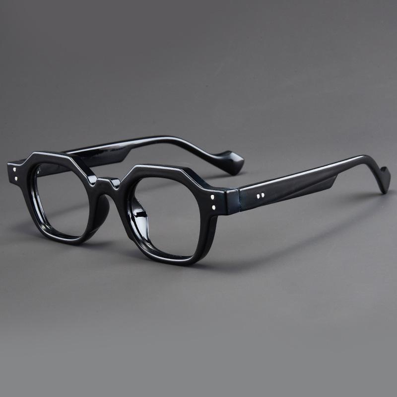 Fashion Retro Polygonal Anti Blue Light Reading Glasses Men Women Eyeglass Full Frame Far Sighted Glasses