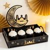 Star Moon Ramadan Wooden Tray Handmade Food Holder Fruit Tray  Eid Mubarak Celebration