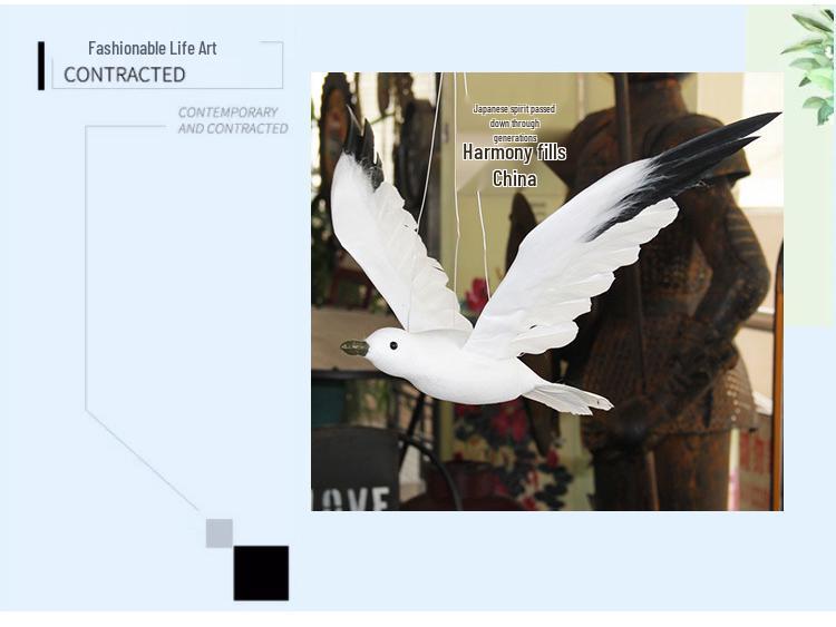 Miniature Seagull Feather Sculpture: Bird-Themed Forest Style Decor for Gardens, Homes, Scenic Displays, and Mall Layouts