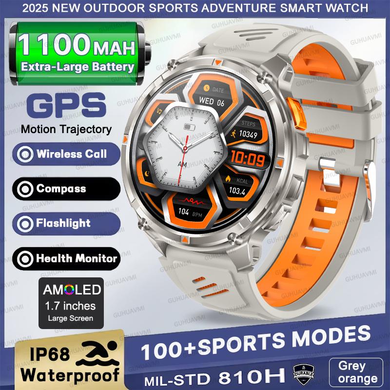 2026 Nové Vojenské Pánske T-Rex3 Ultra GPS Track Chytré Hodinky 1100mAh Batéria Bluetooth Volanie Vodotesné Baterka Kompas Vonkajšie Chytré Hodinky