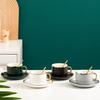 Modern Simple Coffee Cup High-End Gold-Painted Coffee Cup Set Ceramic European-Style Home Office Coffee Cup Commercial Cup