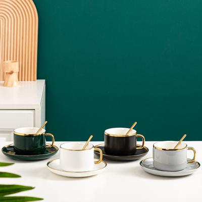 Moderne Schlichte Kaffeetasse Hochwertiges Goldlackiertes Kaffeetassen-Set Keramik Europäischer Stil Home Office Kaffeetasse Kommerzielle Tasse
