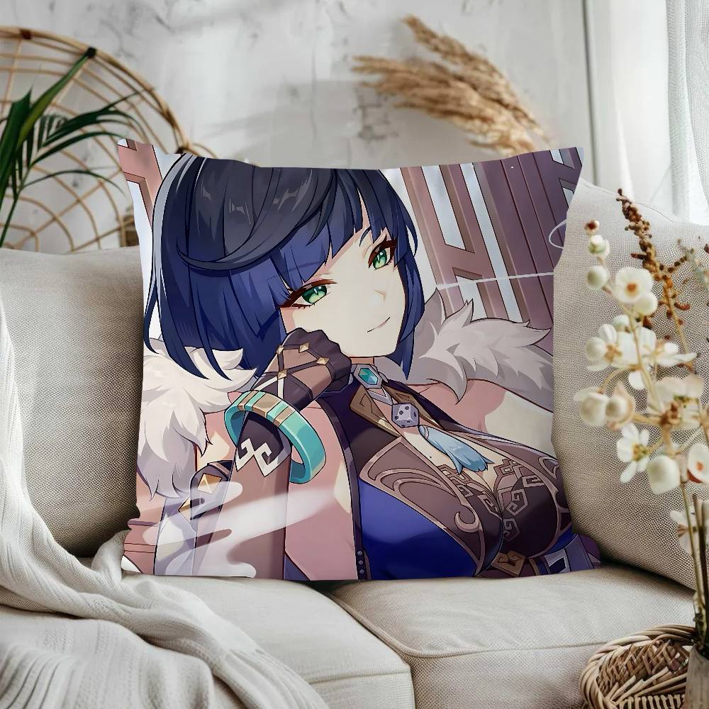

Y-Yelan Anime Game Pillow Gift Home Office Decoration Pillow Bedroom Sofa Car Cushion CoverPillow Case 16x16Inch